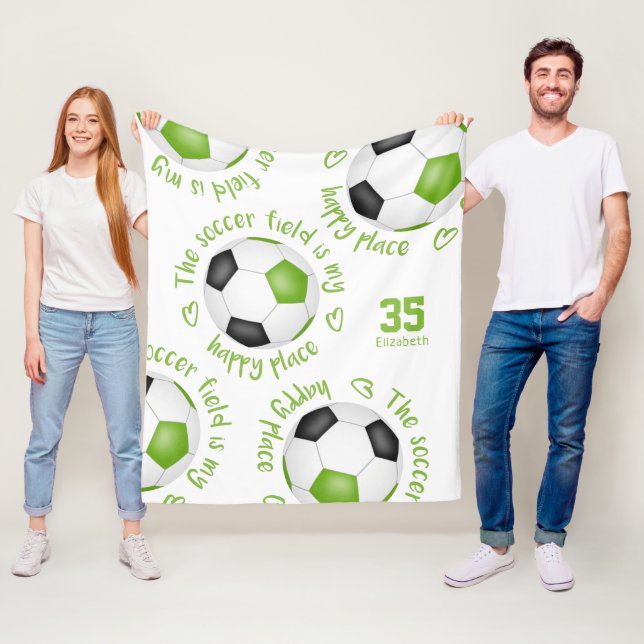 Limones schwarzes Fußballfeld für Mädchen Fleecedecke (Beispiel)