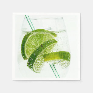 Limones Soda-frisches Getränk-Glas Serviette