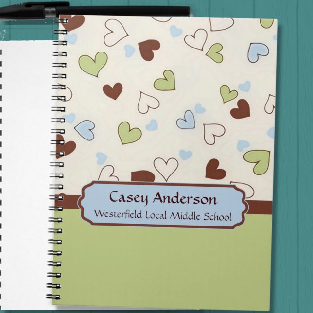Limones und Cocoa Doodled Hearts-Notebook Notizblock (Von Creator hochgeladen)