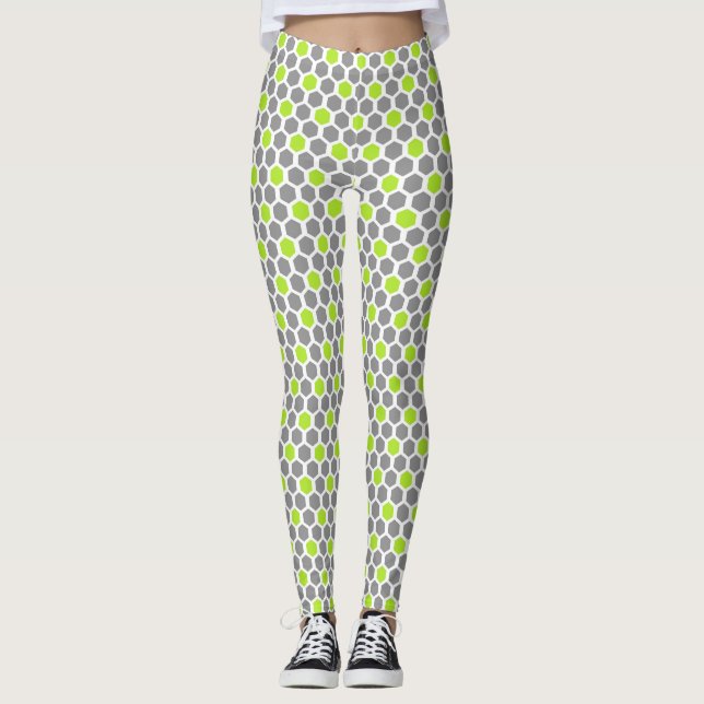 Limones und graues Hexagon-Muster Leggings (Vorderseite)