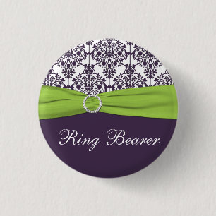 Limones und lila Damast-Ring-Träger-Button - klei Button