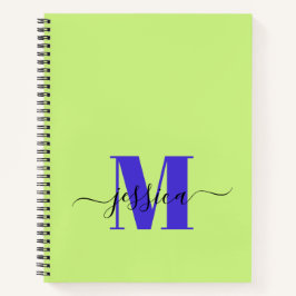 Limones und Lila Personalisiertes Monogramm-Notebo Notizbuch