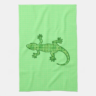 Limones und Smaragdgrün Stammes- Batik Gecko - Handtuch
