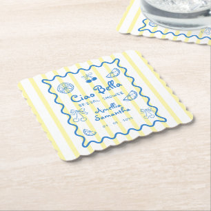 Limonien Italienische Whimsical Doodle Brautparty  Untersetzer
