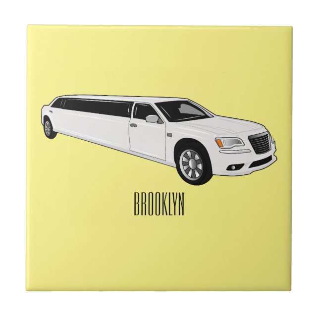 Limousine-Cartoon-Abbildung Fliese (Vorderseite)