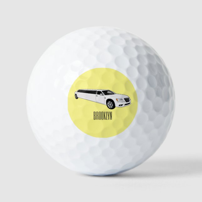 Limousine-Cartoon-Abbildung Golfball (Vorderseite)