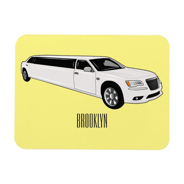 Limousine-Cartoon-Abbildung Magnet (Horizontal)