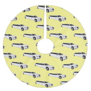 Limousine-Cartoon-Abbildung Polyester Weihnachtsbaumdecke
