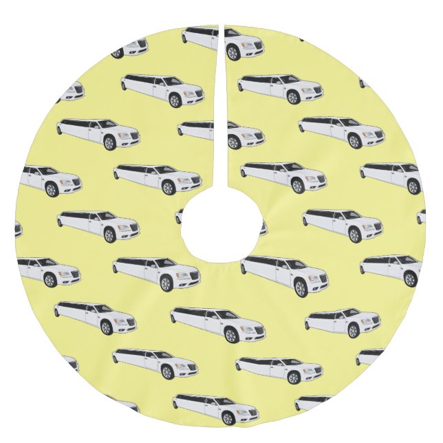 Limousine-Cartoon-Abbildung Polyester Weihnachtsbaumdecke (Vorderseite)