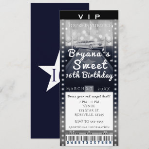 Limousine in der Stadt Nacht VIP-Party-Ticket-Einl Einladung