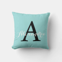 Limpet Muschel Aqua Blue Green Solid Color Monogra