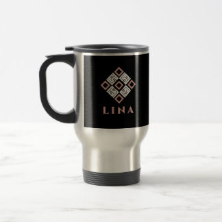 LINA Name Tasse | Modernes Kufisches Geometrisches