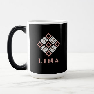 LINA Name Tasse | Modernes Kufisches Geometrisches