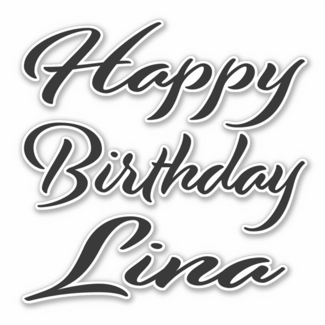 Lina Name Vorname black Sticker Geburtstag (Vorderseite)