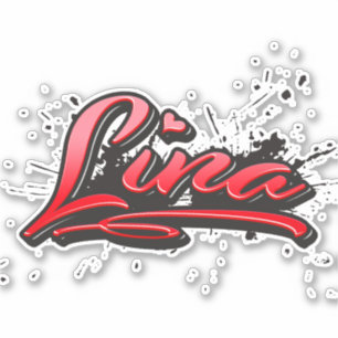 Lina red Heart Graffiti Aufkleber Sticker