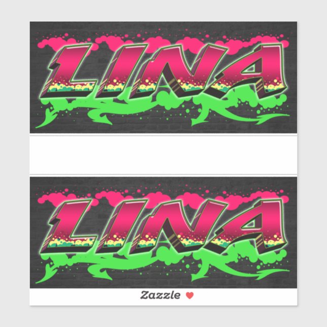 Lina Vorname Name Graffiti Aufkleber Sticker (Blatt)