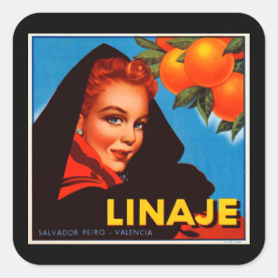 Linaje Citrus Quadratischer Aufkleber