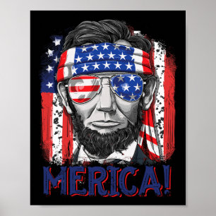 Lincoln 4. Juli Merica Männer Frauen amerikanische Poster