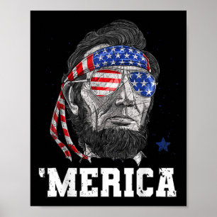 Lincoln 4. Juli Merica Männer Frauen amerikanische Poster