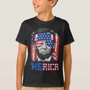 Lincoln 4. Juli Merica Männer Frauen amerikanische T-Shirt