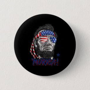Lincoln 4. Juli Murica Männer Frauen amerikanische Button