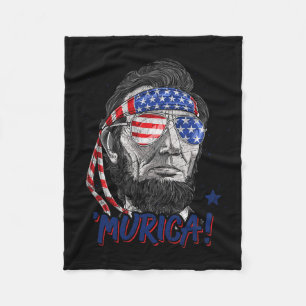 Lincoln 4. Juli Murica Männer Frauen amerikanische Fleecedecke