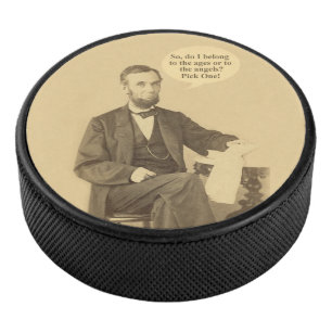Lincoln Ages or Angels Historic Zitat Eishockey Puck