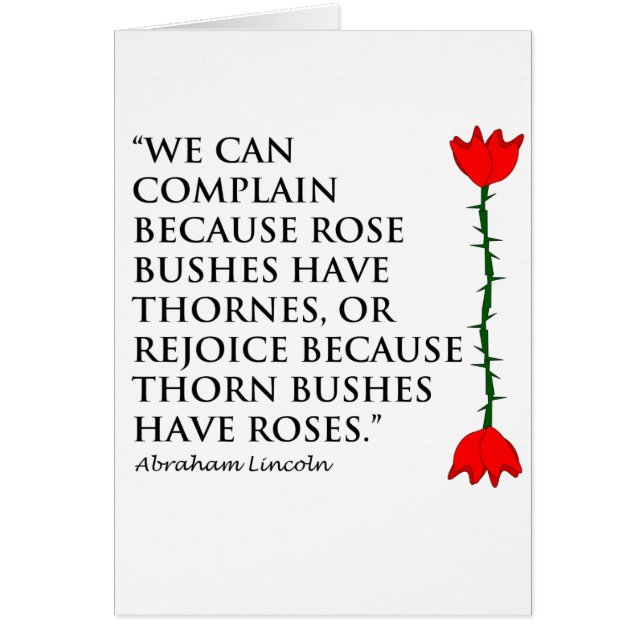Lincoln: auf Thornes und Rosen (eine Rose). (Vorne)