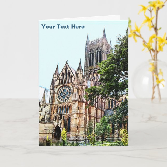 Lincoln Cathedral Karte (Gelbe Blume)