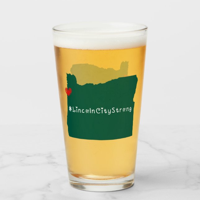 Lincoln City Strong Heart Green Glas (Vorne (Gefüllt))