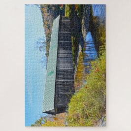 Lincoln Covered Bridge, Herbst, Holz, Vermont Puzzle