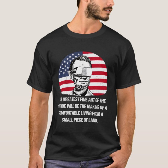 Lincoln Futuristic Vr Fictional Zitat T-Shirt (Vorderseite)