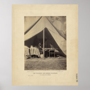 Lincoln & Gen McClellan auf dem Schlachtfeld Antie Poster