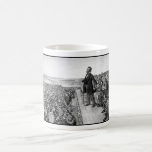 Lincoln hält die Gettysburg-Adresse Tasse