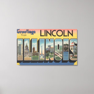 Lincoln, Illinois - große Buchstabe-Szenen Leinwanddruck