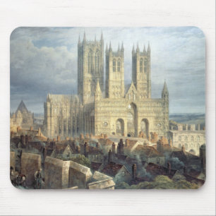 Lincoln-Kathedrale vom Nordwesten, c.1850 Mousepad