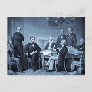 Lincoln liest die Emanzipationsproklamation Postkarte