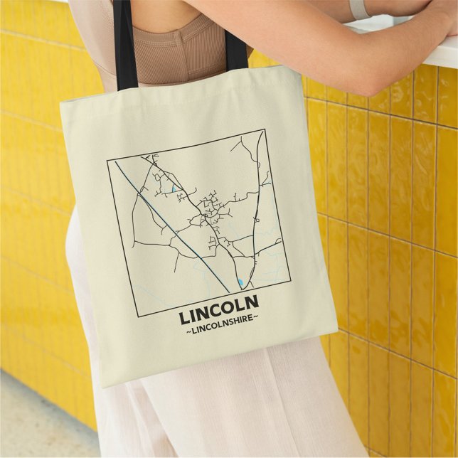 Lincoln, Lincolnshire City Map Tote Bag Tragetasche (Von Creator hochgeladen)