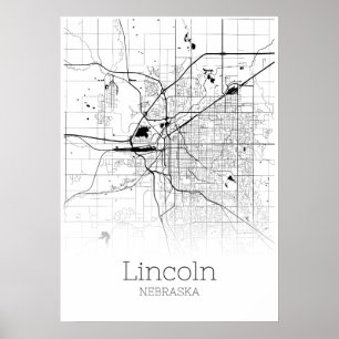 Lincoln Map - Nebraska - City Map Poster