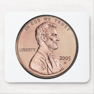 Lincoln Memorial 2005 1 Kupfermünzegeld des Cents Mousepad
