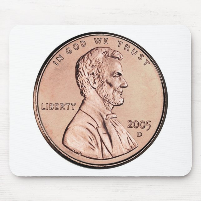 Lincoln Memorial 2005 1 Kupfermünzegeld des Cents Mousepad (Vorne)