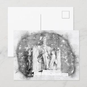 Lincoln Memorial Aquarell Postkarte