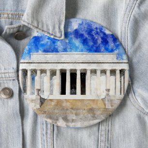 Lincoln Memorial Fassade in Aquarell Button