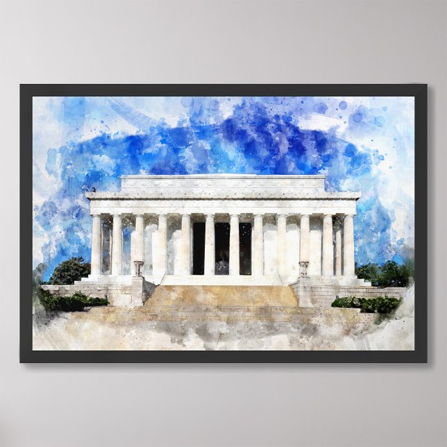 Lincoln Memorial Fassade in Aquarell Fotodruck (Von Creator hochgeladen)