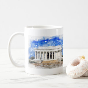 Lincoln Memorial Fassade in Aquarell Kaffeetasse