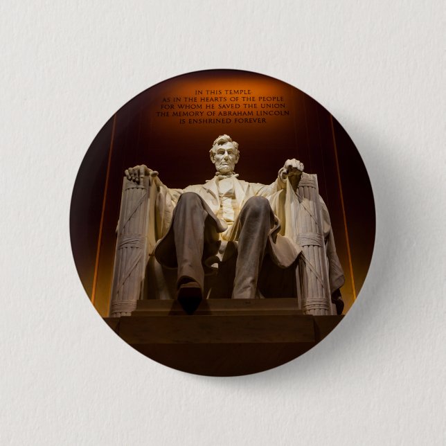 Lincoln Memorial nachts - Washington DC Button (Vorderseite)