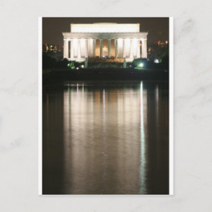 Lincoln Memorial Night Reflection Postkarte