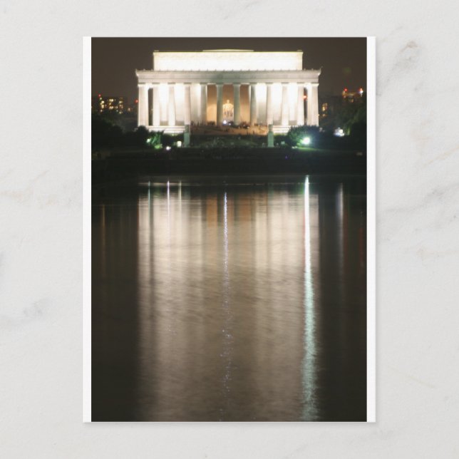 Lincoln Memorial Night Reflection Postkarte (Vorderseite)