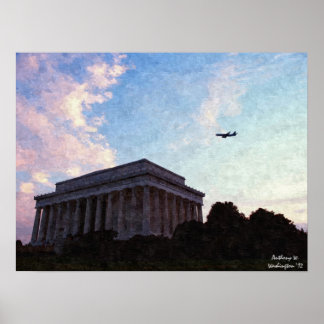 Lincoln Memorial Oil Painting Poster