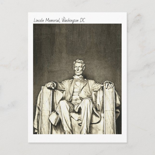 Lincoln Memorial, Washington DC Watercolor Postkarte (Vorderseite)